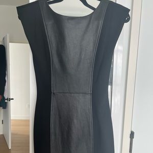 Alice + Olivia black mini lace up leather dress